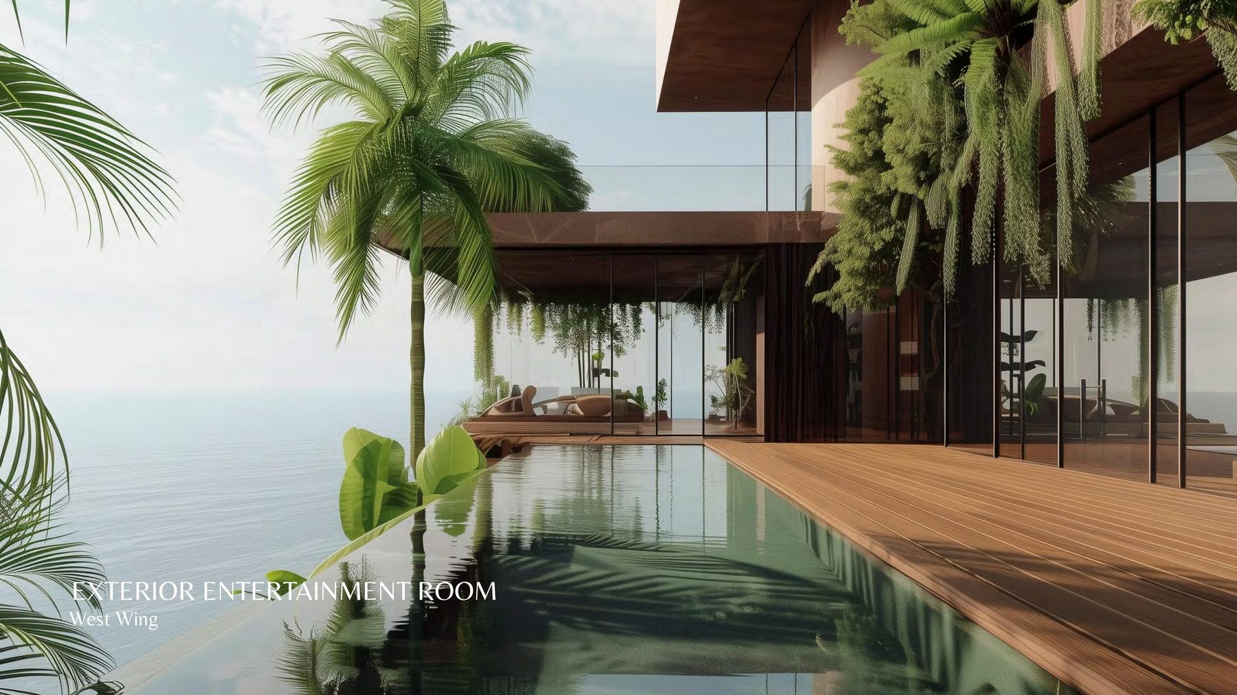 Exterior Entertainment Room, West Wing — rendering