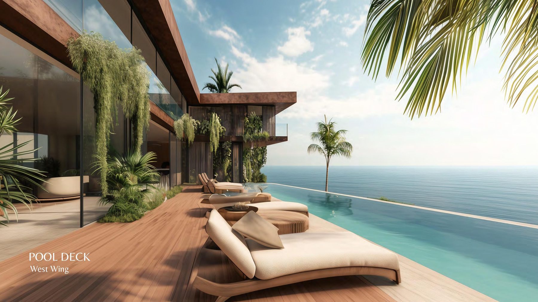 Pool Deck, West Wing — rendering